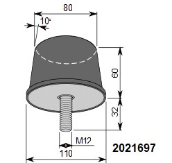 TASAP. PUSKIN 697, Ø 110 / 60 X M12/1