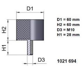 LIERIÖERISTIN Ø 60/60 X M10/1, 55 °SHA