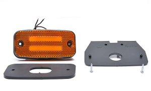 LED-ÄÄRIVALO 114X54X22MM KELTAINEN 2-VIIVAA 12-24V IP68, 5M, SIS KULMAKIINNIKE, P10 3
