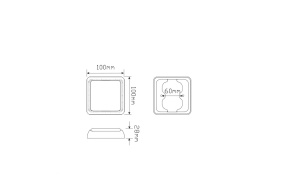 YLILEVEÄN-/VILKKUVALO LED, KELTAINEN 12/24V, MUSTA KEHYS, VALO 80X80MM POHJA 100X100MM 2