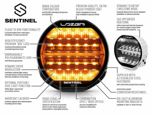 LAZER SENTINEL 9" HIGHLINE LED-KAUKOVALO VALKOINEN 130W 3404/17020LM, REF12.5 2