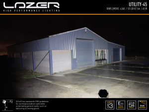 LAZER UTILITY-45 GEN2 LED-TYÖVALO 45W, 4560LM, 5000K, 110X110X85MM, IP67/69K 4