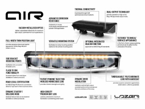 LAZER AIR-90 LED-KAUKOVALO MAJAKKATOIMINNOLLA 90W/14W REF17,5 (411X106X82) 3