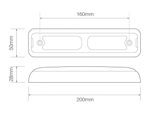LED-PERUUTUSVALO KAPEA "SLIMLINE" MUSTA KEHYS 2