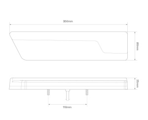 LED-TAKAVALOPARI 12/24V MUSTA LINSSI TAKA/JARRU/DYN.VILKKU/PERUUTUSVALO 356X86X35MM 3