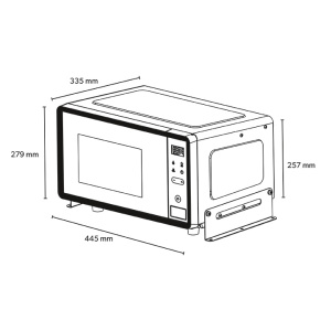 DOMETIC MWO 24 MIKROAALTOUUNI 24V, 500W, 17L, SIS SIVUASENNUSLEVYT 2