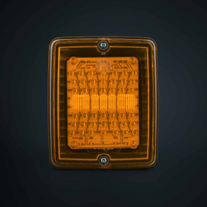 IZELED LED-VILKKUVALO, ORANSSI LASI. 24V 130X110X45 /6/ 3