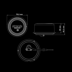 SLD FOR9T GEO LED-KUPU VALKOINEN 70MM 10-40V, JOHTO 2,5M 5