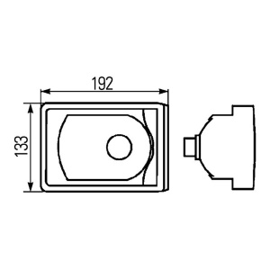 HELLA TAKA-/JARRUVALO 192X133MM, PUNAINEN 2
