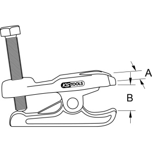 KS TOOLS PALLONIVELEN ULOSVETÄJÄ, JÄNNEVÄLI A=36MM, KIRISTYSSYVYYS B=70MM, 10T, MAX 450NM 3
