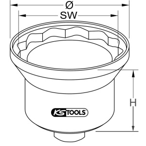 KS TOOLS 1" AKSELIMUTTERIHYLSY LAIPALLA, 12-KULM., 95 MM (IVECO,MB) 2
