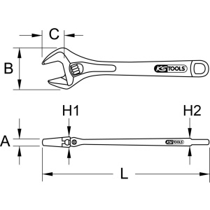 KS TOOLS JAKOAVAIN, AVAINVÄLI 53MM, L= 450MM / 18" 4