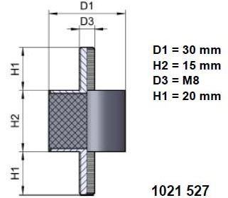 LIERIÖERISTIN Ø 30/15 X M8/2, 55 °SHA