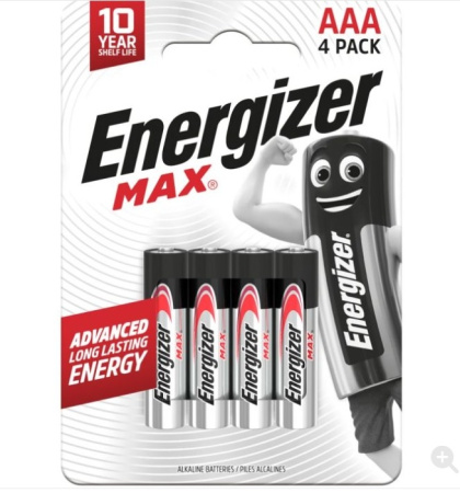 ENERGIZER MAX ALKALINE AAA 4KPL