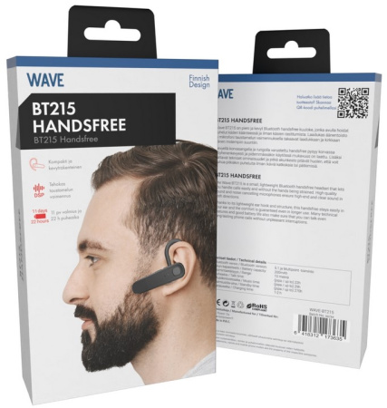 WAVE BT215 BLUETOOTH (5.1) HANDSFREE, MUSTA