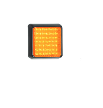 YLILEVEÄN-/VILKKUVALO LED, KELTAINEN 12/24V, MUSTA KEHYS, VALO 100X100MM POHJA 122X122MM