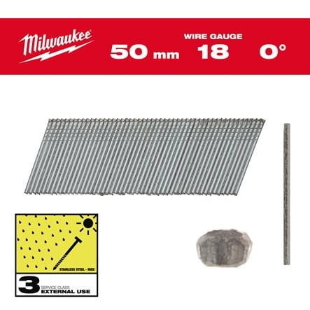 MILWAUKEE NAULA INOX 18G/50MM/SC3 5000P
