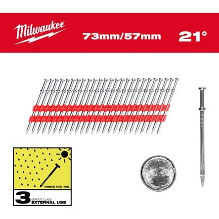 MILWAUKEE NAULAT DUPLEX 20°73/57MM 2000P