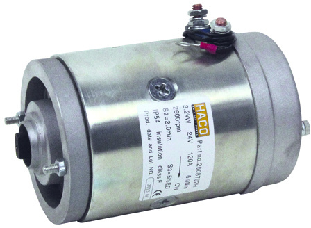 HACO SÄHKÖMOOTTORI 2KW 24V, MYÖTÄPÄIV. MBB,RATCLIFF,DAUTEL,ANTEO,BEHRENS