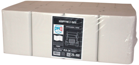 PROTRUCK KÄSIPYYHE Z-TAITE 20,6X24CM,PAPERI , PAKKAUS 20X150KPL, MM. TORK-TELINEESEEN