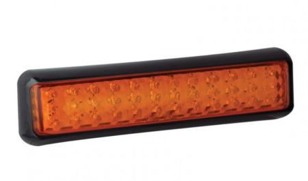 YLILEVEÄN-/VILKKUVALO LED, KELTAINEN MUSTA KEHYS, 200X50X28MM