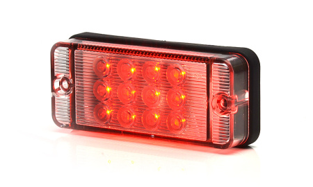 LED-SUMUVALO 107X47X23 PUNAINEN KIRKAS LASI 12-24V IP68