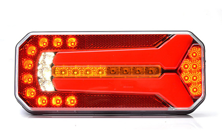 LED-TAKAVALO VAS/OIK 236X104X62 5-TOIM TAKA/JARRU/DYNAAMINENVILKKU/SUMU/PERUUTUS 12-24V IP68