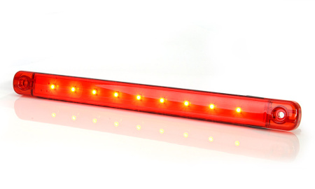 LED-ÄÄRIVALO 238X24X10 SLIM 9-LED PUNAINEN 9-36V IP68 P10