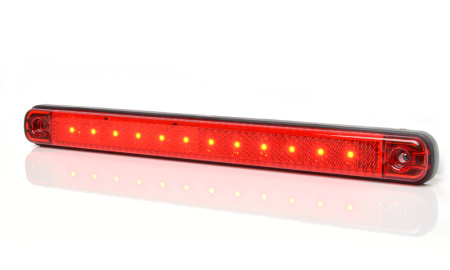 LED-ÄÄRIVALO 238X21X11 SLIM PUNAINEN HEIJASTIMELLA 12-24V IP68 P10