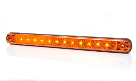 LED-ÄÄRIVALO 238X21X11 SLIM KELTAINEN HEIJASTIMELLA 12-24V IP68 P10
