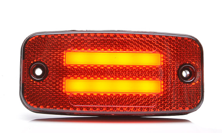 LED-ÄÄRIVALO 114X54X22MM PUNAINEN 2-VIIVAA 12-24V IP68, 5M, SIS KULMAKIINNIKE, P10