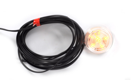 LED-KUPU 70MM KELTAINEN LASI KIRKAS 6-LED 12-24V IP68 JOHTO 5 METRIÄ P10