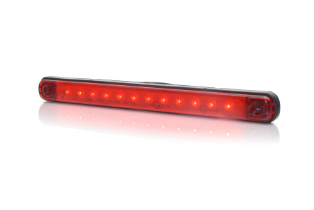 LED-LISÄJARRUVALO 238MM PUNAINEN LASI 12V 24V 