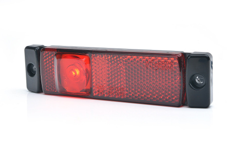 LED-ÄÄRIVALO 130X32X20 PUNAINEN  12-24V IP68 SIS.KULMAKIINNIKE P10