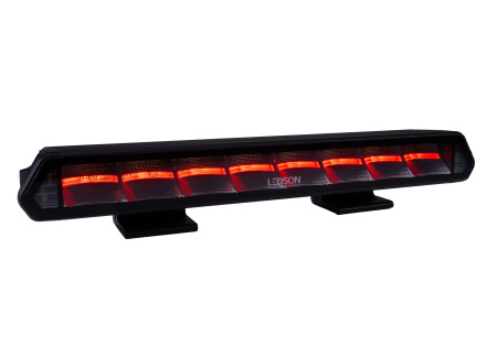 LEDSON EPIX14+ TYÖVALOPANEELI VAROITUSVALOILLA 120° KEILA 7300/9800LM 120W 9-36V (357X43X61MM) ECE R148,R65 5000K DYNAAMINEN PARKKI PUN/ORANS. 1LUX@119MM 