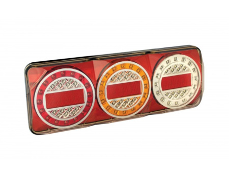 LED-TAKAVALO 12/24V TAKA/JARRU/VILKKU/PERUUTUSVALO 370X135X40MM VESITIIVIS