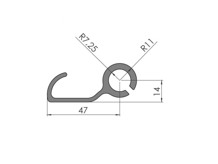 SIVUVERHON KIINNITYSPROFIILI, L=3,3M