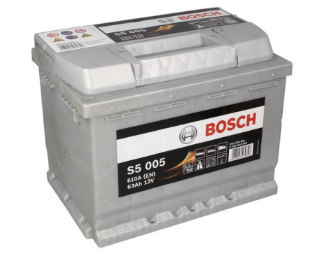 BOSCH AKKU S5 63AH/610A , 242X175X190MM  -/+
