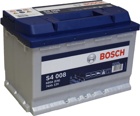 BOSCH AKKU S4 74AH/680A , 278X175X190MM  -/+
