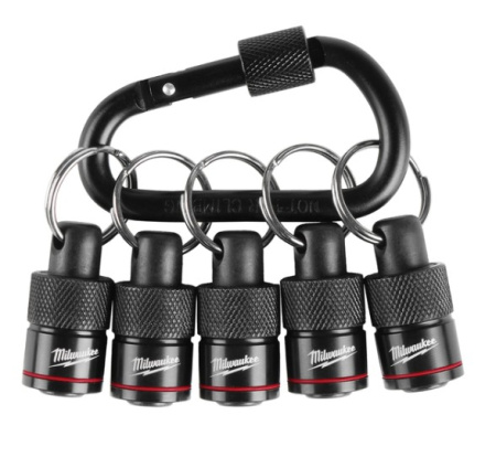 MILWAUKEE 1/4" HEX-PIDIN KARABIINIHAALLA, PIKAKIINNITYS, 5-OSAA