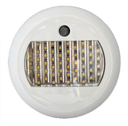 LED-KATTOVALO LIIKETUNNISTIMELLA,10-30V, PINTA-ASENNUS Ø130MM, 2000LUM, 160°
