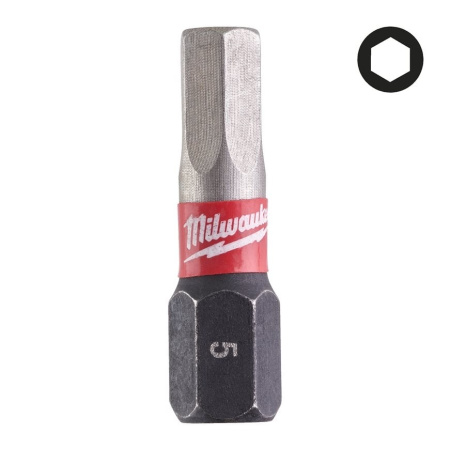 MILWAUKEE TERÄ SHOCKWAVE HEX5 X 25MM P2