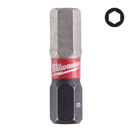 MILWAUKEE TERÄ SHOCKWAVE HEX6 X 25MM P2