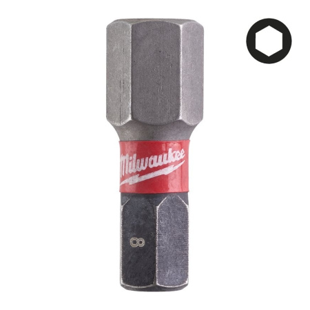 MILWAUKEE TERÄ SHOCKWAVE HEX8 X 25MM P2