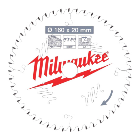 MILWAUKEE PYÖRÖSAHANT. W160X20X2,2X48