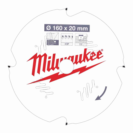 MILWAUKEE PYÖRÖSAHANT. F160X20X2,2X4D