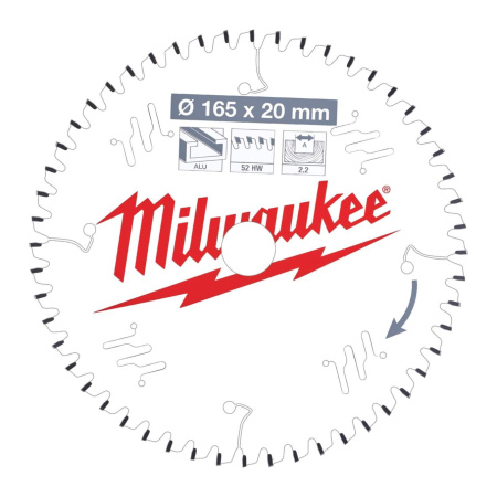 MILWAUKEE PYÖRÖSAHANT. A165X20X2,2X52