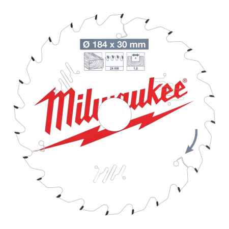 MILWAUKEE PYÖRÖSAHANT. W184X30X1,6X24