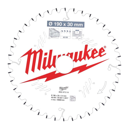 MILWAUKEE PYÖRÖSAHANT. MS W190X30X2,4X40