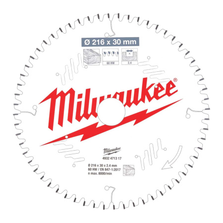 MILWAUKEE PYÖRÖSAHANT. MS W216X30X2,4X60